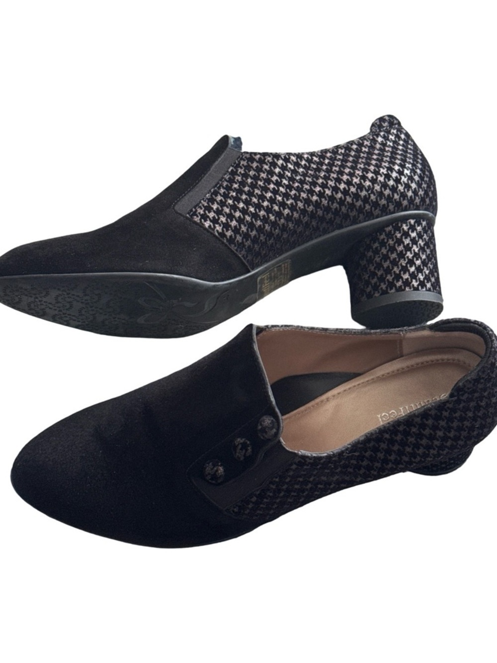 BeautiFeel Elian Houndstooth  Block Heel Slip-On Dress Shoes